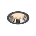 NUMINOS® XL, luminária para encastrar no teto, preta/cromada 2700 K 55°