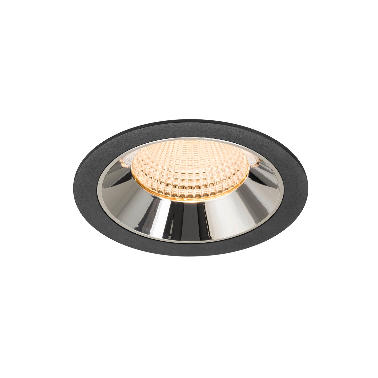 NUMINOS® XL, luminária para encastrar no teto, preta/cromada 2700 K 55°