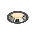 NUMINOS® XL, luminária para encastrar no teto, preta/cromada 3000 K 55°