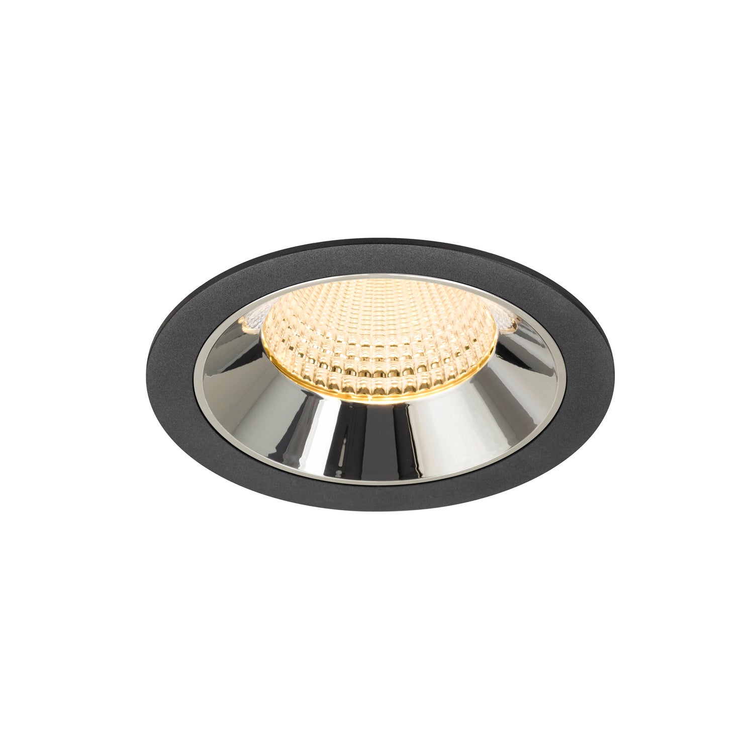 NUMINOS® XL, luminária para encastrar no teto, preta/cromada 3000 K 55°