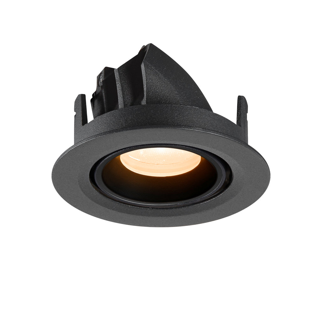 NUMINOS® GIMBLE XS, Luminária de teto embutida, 2700 K, 20°, IP20, redonda, preta
