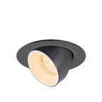NUMINOS® GIMBLE XS, Luminária de teto embutida, 2700 K, 20°, IP20, redonda, preto / branco