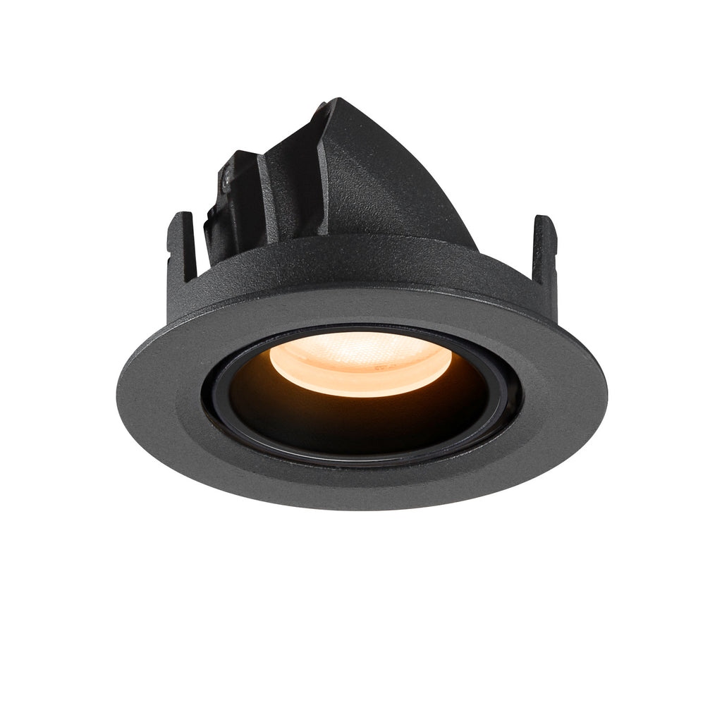 NUMINOS® GIMBLE XS, Luminária de teto embutida, 2700 K, 55°, IP20, redonda, preta