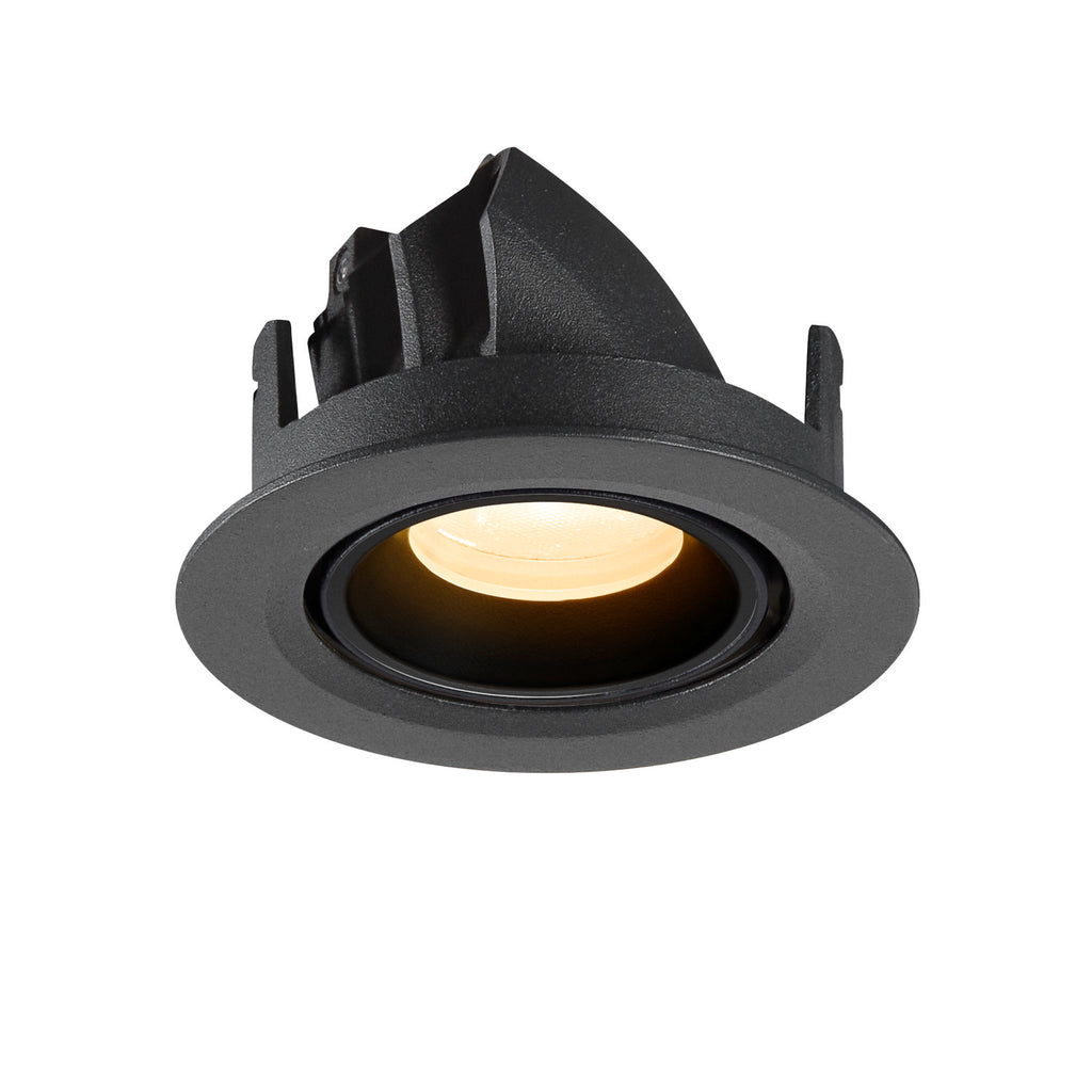 NUMINOS® GIMBLE XS, Luminária de teto embutida, 3000 K, 20°, IP20, redonda, preta