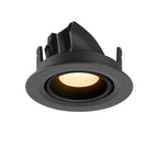 NUMINOS® GIMBLE XS, Luminária de teto embutida, 3000 K, 20°, IP20, redonda, preta