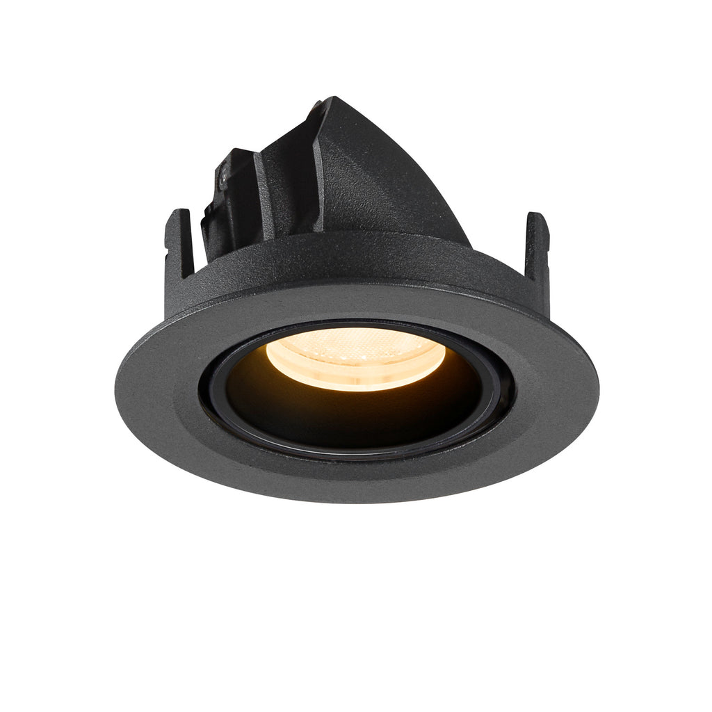 NUMINOS® GIMBLE XS, Luminária de teto embutida, 3000 K, 40°, IP20, redonda, preta