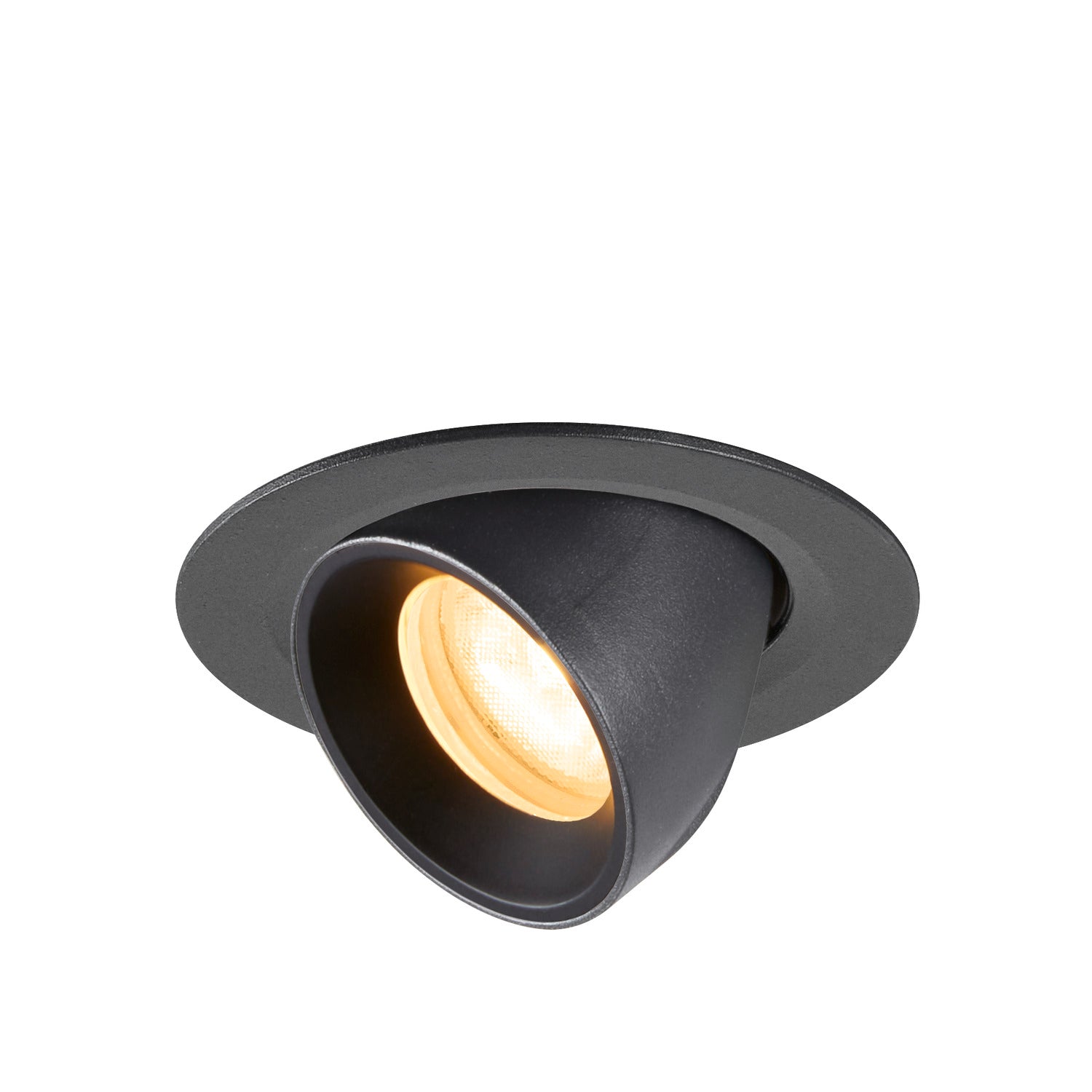 NUMINOS® GIMBLE XS, Luminária de teto embutida, 3000 K, 55°, IP20, redonda, preta