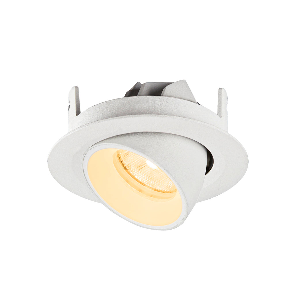 NUMINOS® GIMBLE XS, Luminária de teto embutida, 3000 K, 20°, IP20, redonda, branca