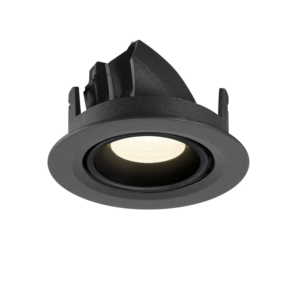 NUMINOS® GIMBLE XS, Luminária de teto embutida, 4000 K, 20°, IP20, redonda, preta