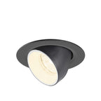 NUMINOS® GIMBLE XS, Luminária de teto embutida, 4000 K, 20°, IP20, redonda, preto / branco