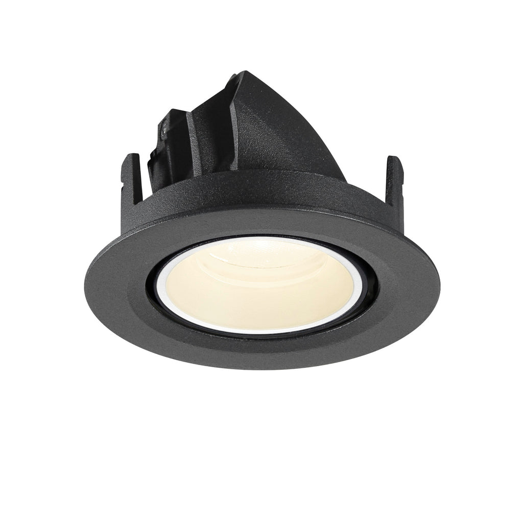 NUMINOS® GIMBLE XS, Luminária de teto embutida, 4000 K, 20°, IP20, redonda, preto / branco
