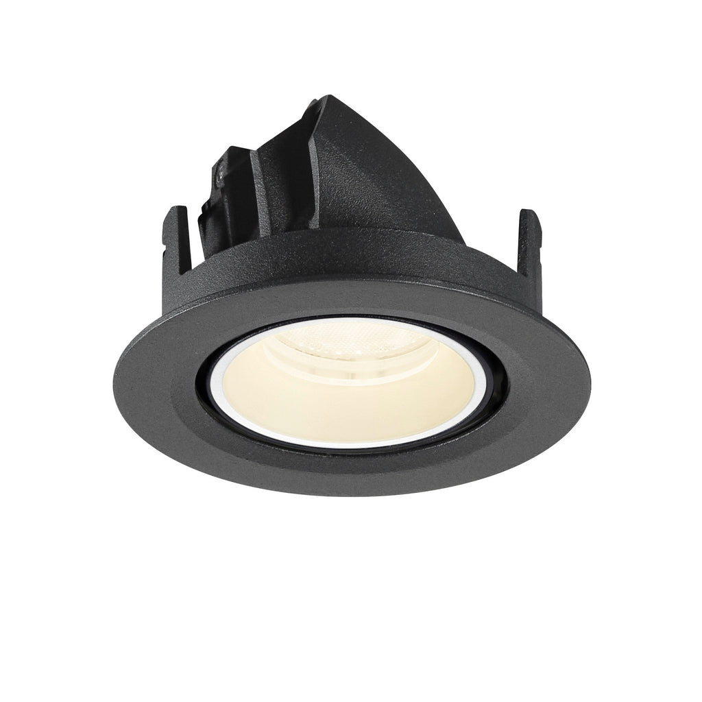NUMINOS® GIMBLE XS, Luminária de teto embutida, 4000 K, 40°, IP20, redonda, preto / branco