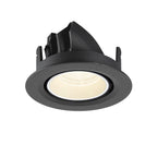 NUMINOS® GIMBLE XS, Luminária de teto embutida, 4000 K, 40°, IP20, redonda, preto / branco