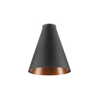 LALU® CONE 15, abajur, Base E27, Mix&Match, altura: 17 cm, preto / bronze
