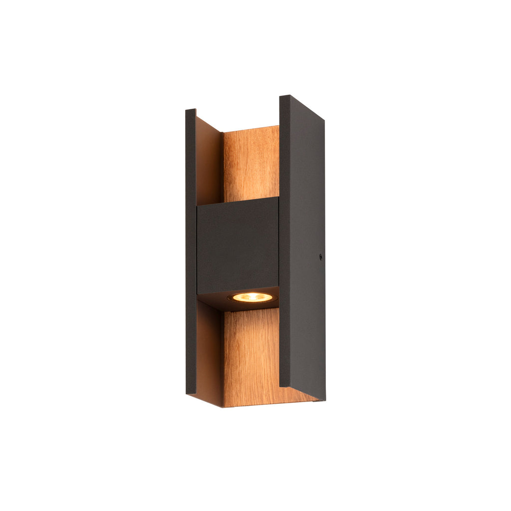 FLATT II, luminária de parede, PHASE, 2700 K, 9, 5 W, antracite / castanho
