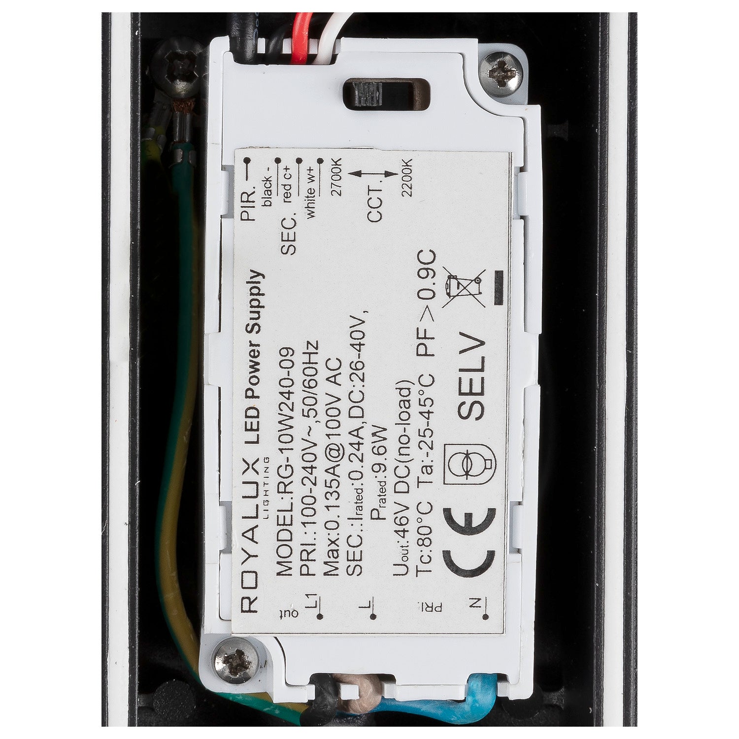 TAHA II, luminária de parede, SENSOR, 2200/2700 K, máx. 10 W, preto