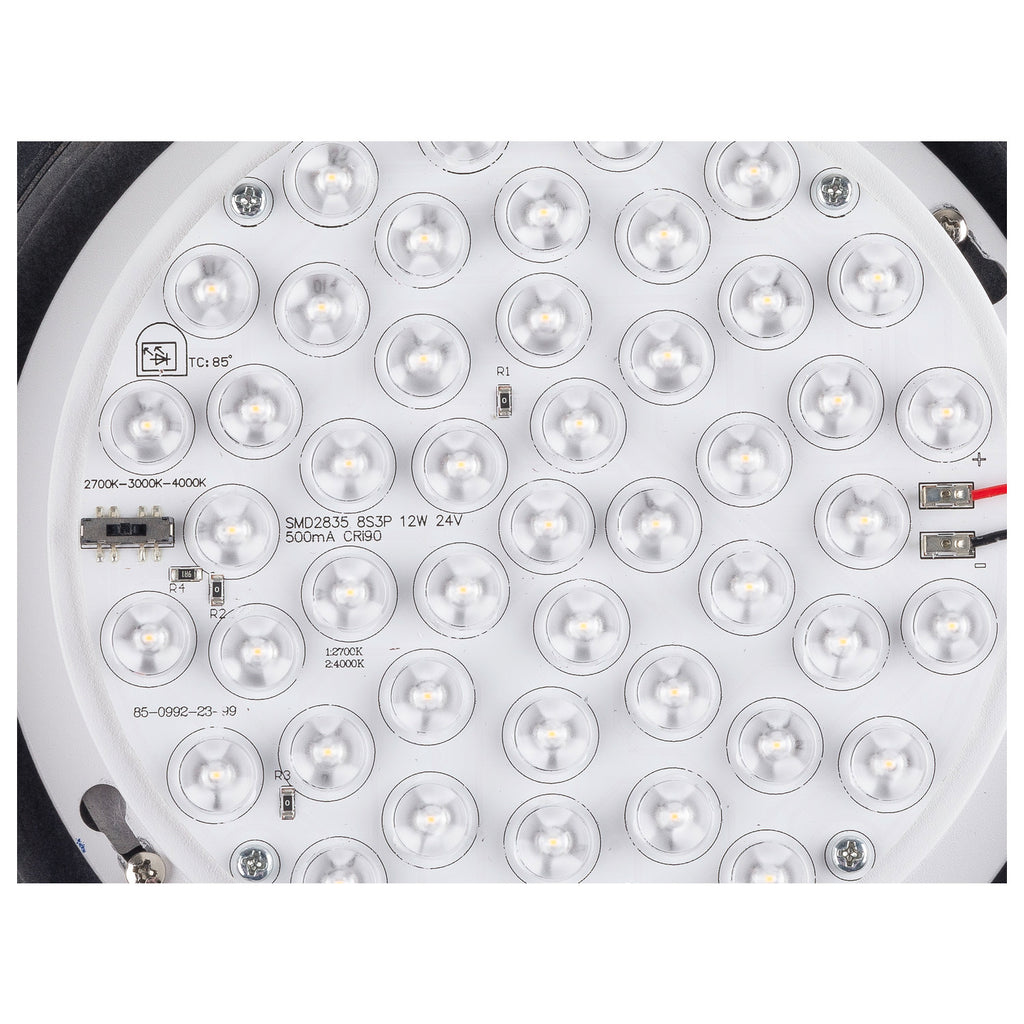 CYFT WAVE XL, luminária de parede e teto, 2700/3000/4000 K, 15 W, PHASE, 105°, IP65 preto / transparente
