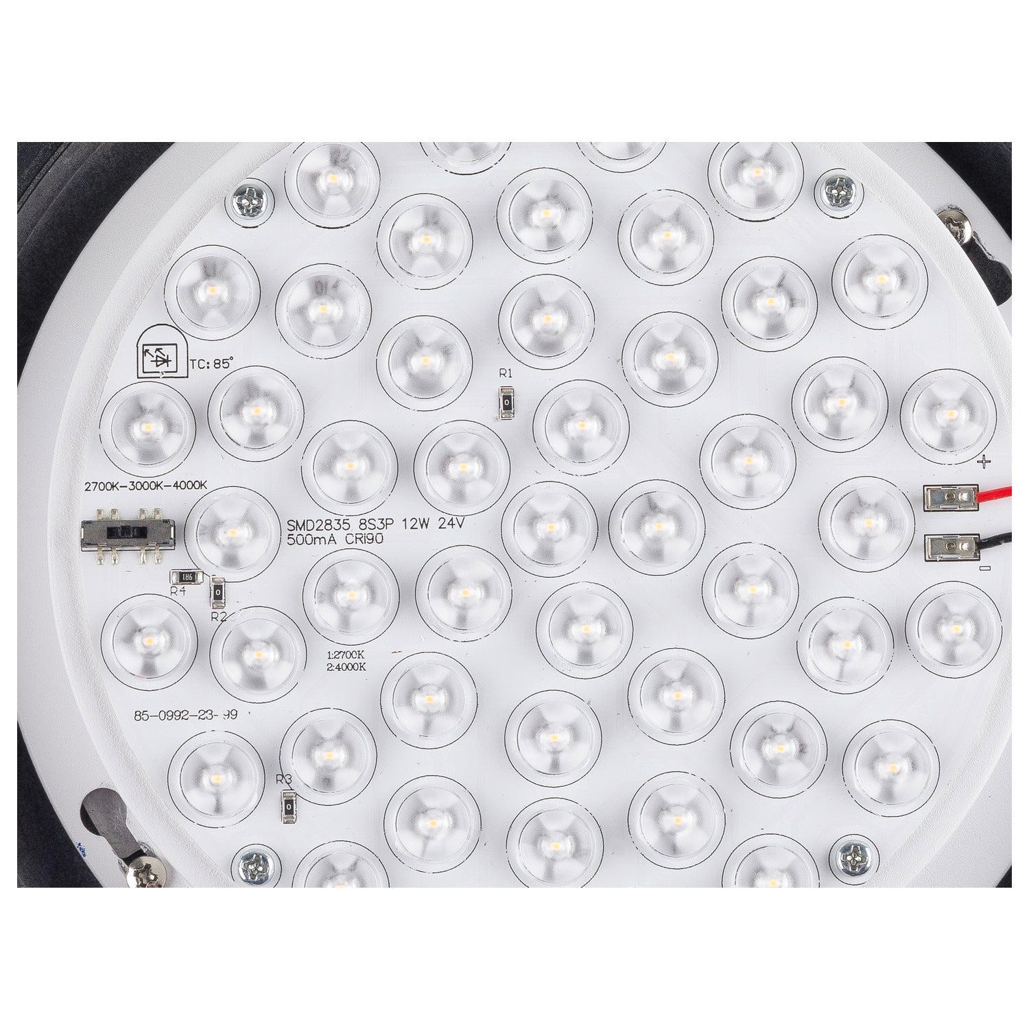 CYFT WAVE XL, luminária de parede e teto, 2700/3000/4000 K, 15 W, PHASE, 105°, IP65 preto / transparente