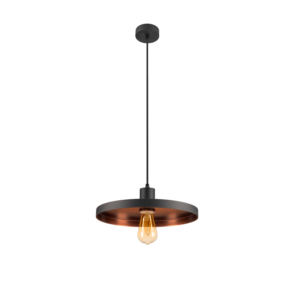 LALU® PLATE 33, abajur, Base E27, Mix&Match, altura: 1.5 cm, preto / bronze