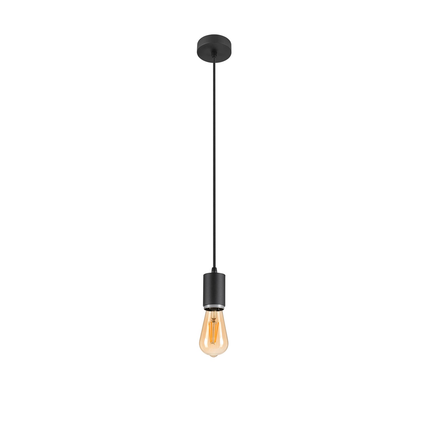 LALU®, Candeeiro suspenso, Base E27, Mix&Match, Comprimento pendente 200 cm, 1 x máx. 10 W, preto
