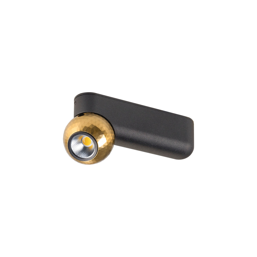 DYSKO, luminária de parede e de superfície, simples, PHASE, 2700K, 6, 7 W, 36°, preto / dourado