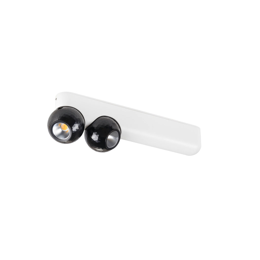 DYSKO, luminária de parede e de superfície, dupla, PHASE, 2700K, 13 W, 36°, branco / preto