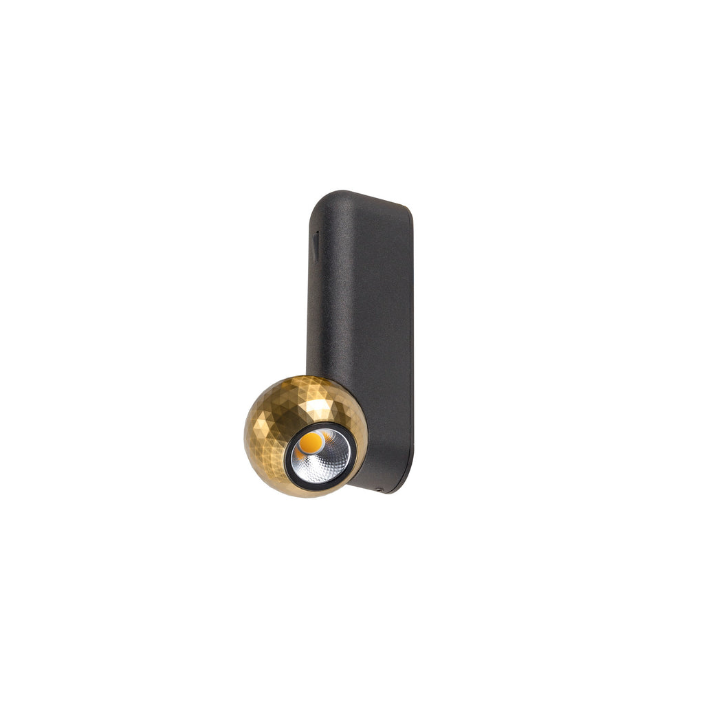 DYSKO, luminária de parede e de superfície, interruptor, simples, PHASE, 2700K, 6, 7 W, 36°, preto / dourado