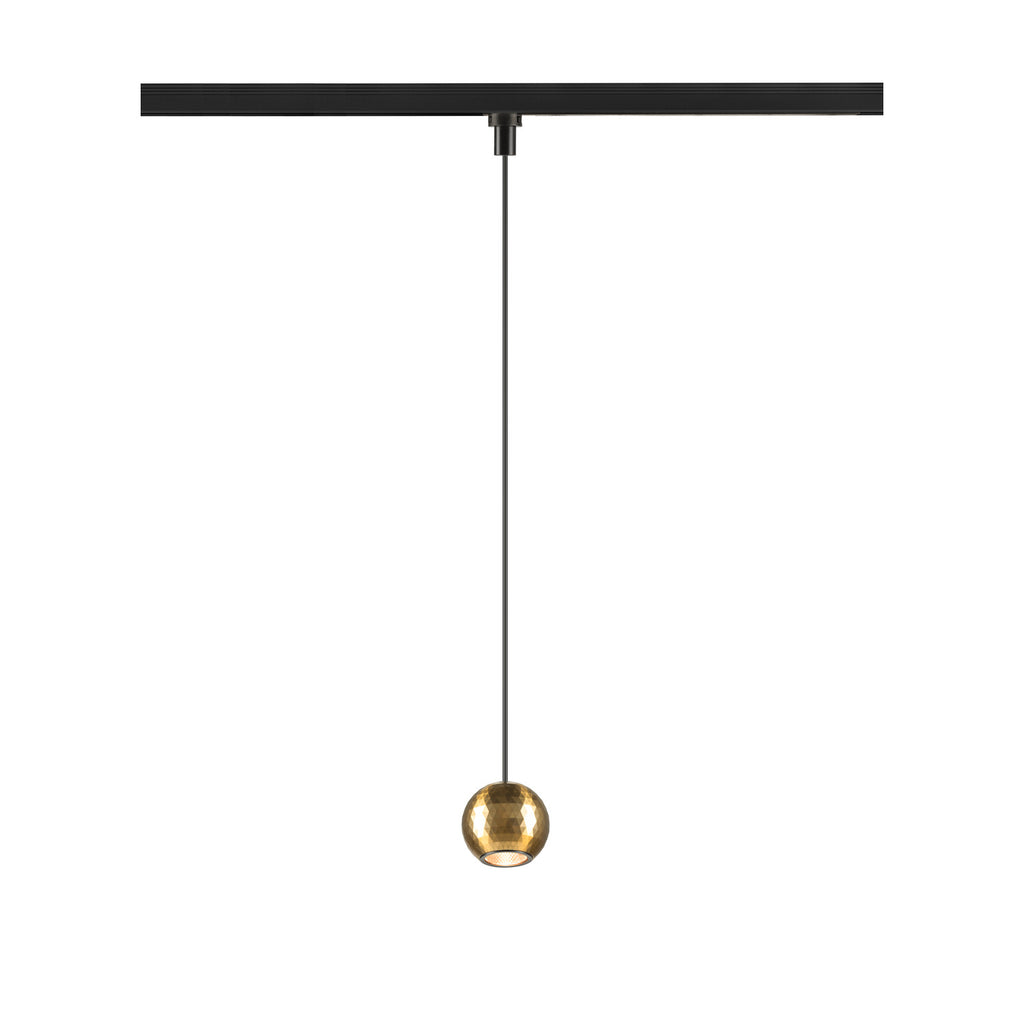 DYSKO, 1~ Candeeiro suspenso, PHASE, comprimento pendente 200 cm, 2700K, 36°, preto / dourado