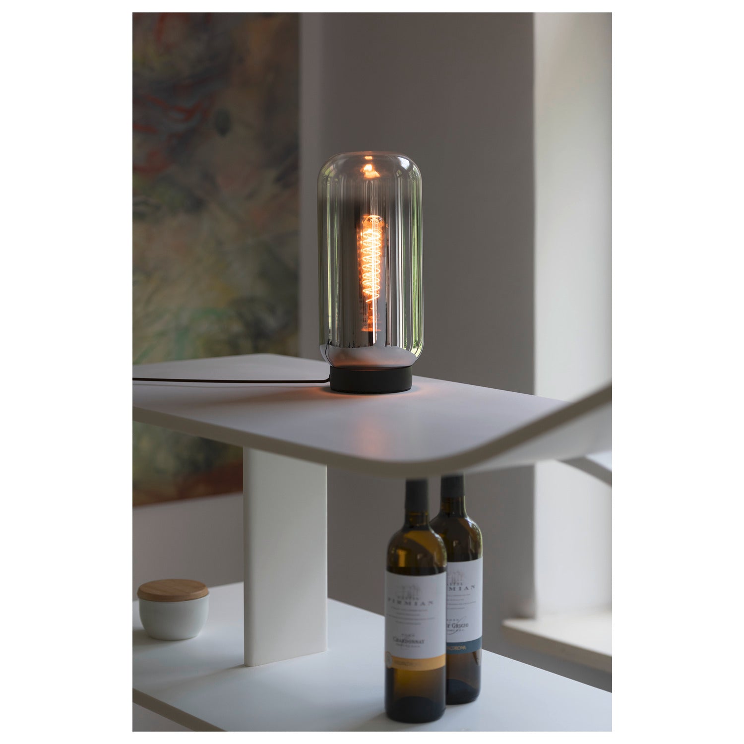 PANTILO SLIM, candeeiro de mesa, cilíndrico, 1 x máx. 15 W E27, cromado