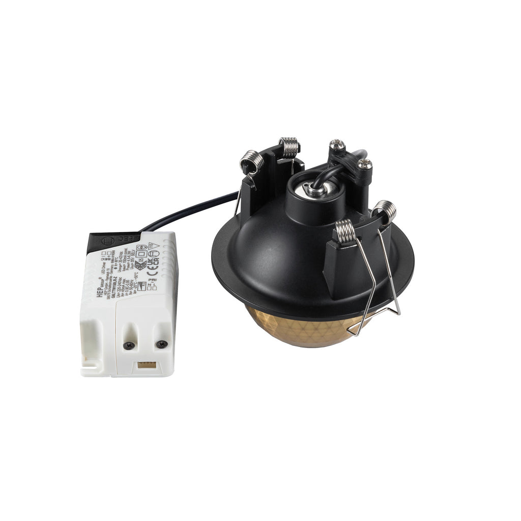 DYSKO, luminária de teto embutida, redonda, PHASE, 2700K, 6, 4 W, 36°, preto / dourado