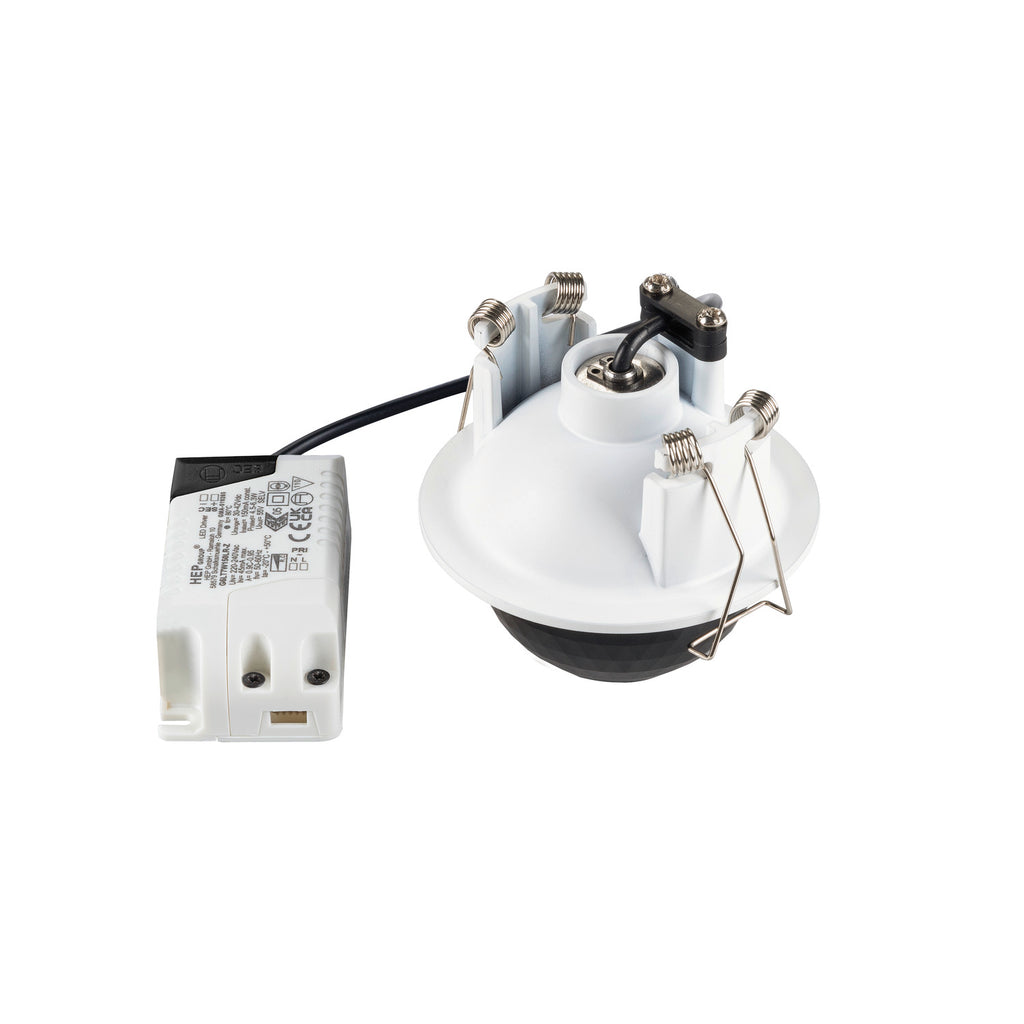 DYSKO, luminária de teto embutida, redonda, PHASE, 2700K, 6, 4 W, 36°, branco / preto