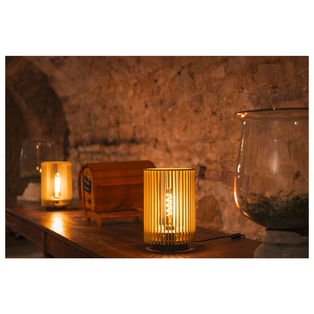 WUD TL, E27, candeeiro de mesa, cilíndrico, 1 x máx. 40 W, natural