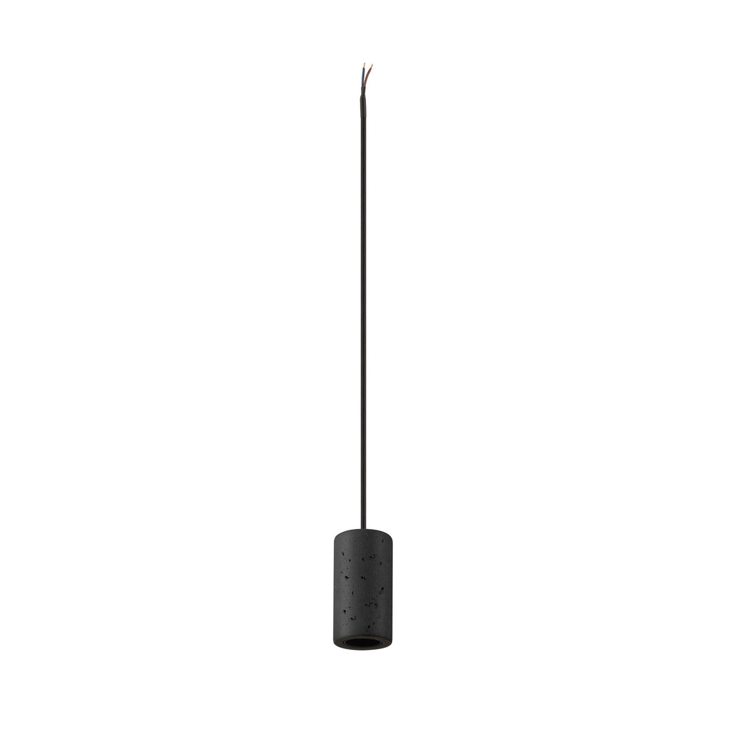 FITU PD, E27, pedra, candeeiro suspenso, comprimento pendente 500 cm, extremidade do cabo aberta, 1 x máx. 15 W, preto