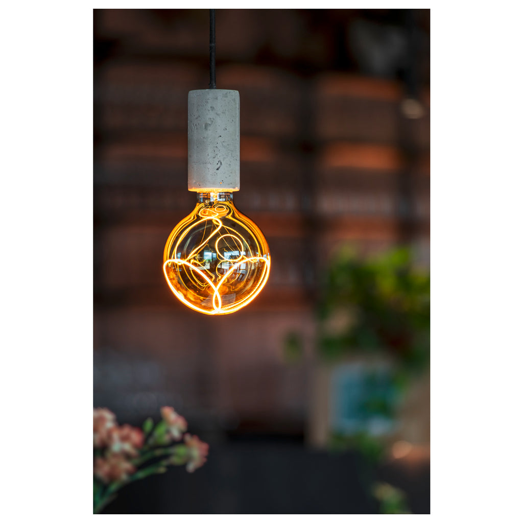 FITU PD, E27, pedra, luz pendente, comprimento pendente 500 cm, extremidade do cabo aberta, 1 x máx. 15 W, cinzento
