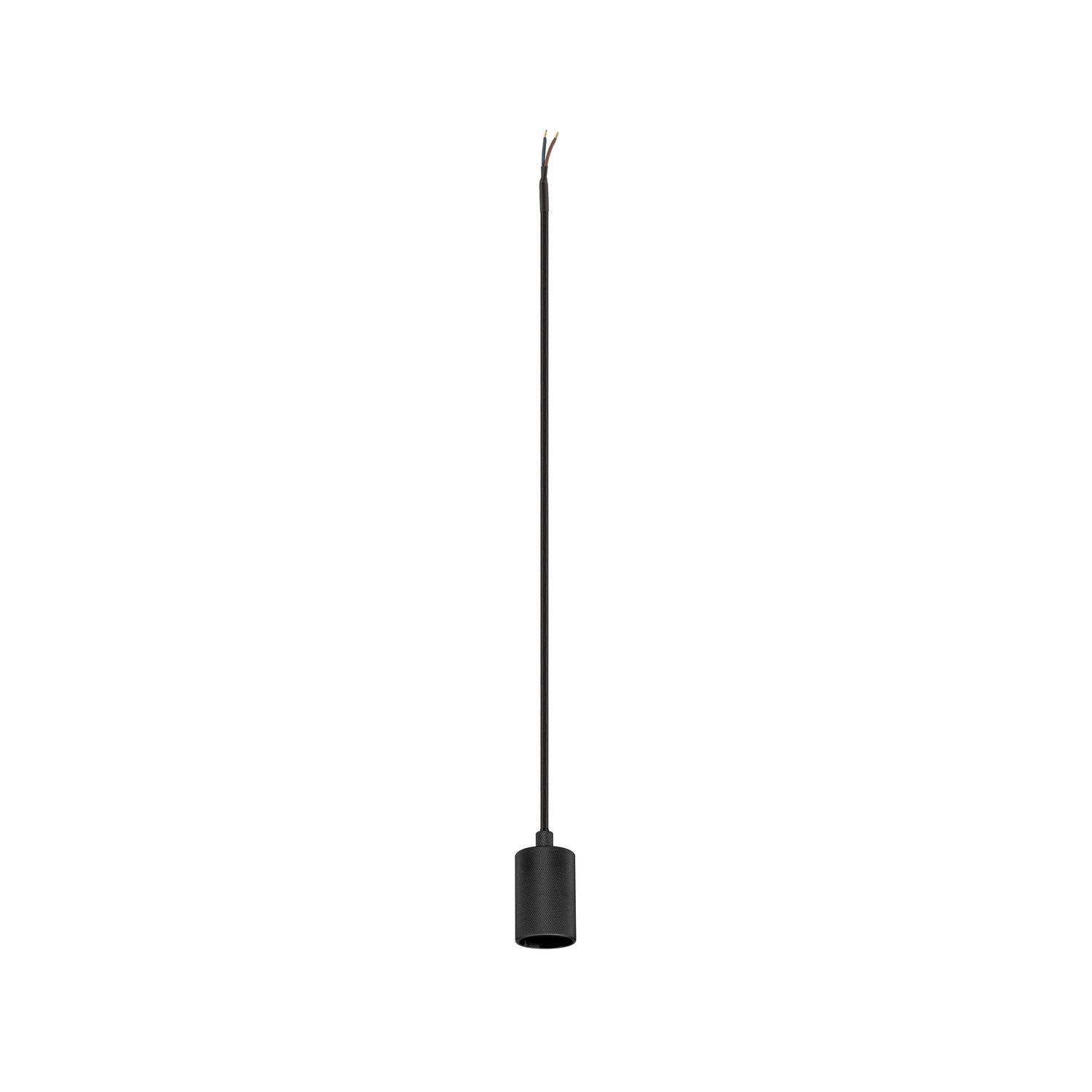 FITU PD, E27, nervurada, luz pendente, comprimento pendente 500 cm, extremidade do cabo aberta, 1 x máx. 15 W, preto