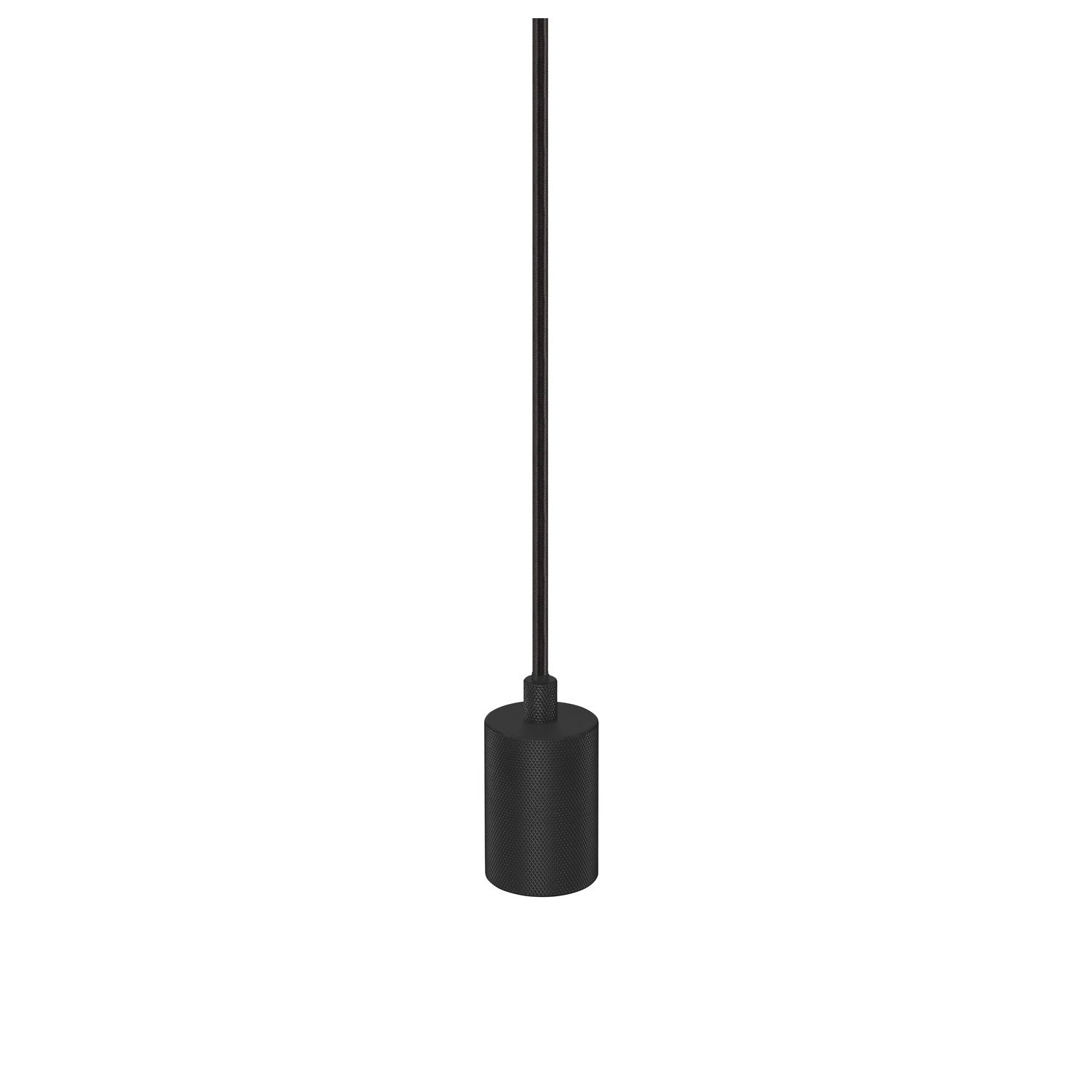 FITU PD, E27, nervurada, luz pendente, comprimento pendente 500 cm, extremidade do cabo aberta, 1 x máx. 15 W, preto