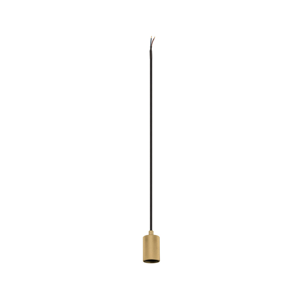 FITU PD, E27, nervurada, luz pendente, comprimento pendente 500 cm, extremidade do cabo aberta, 1 x máx. 15 W, ouro