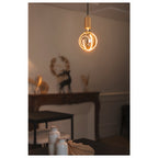 FITU PD, E27, nervurada, luz pendente, comprimento pendente 500 cm, extremidade do cabo aberta, 1 x máx. 15 W, ouro