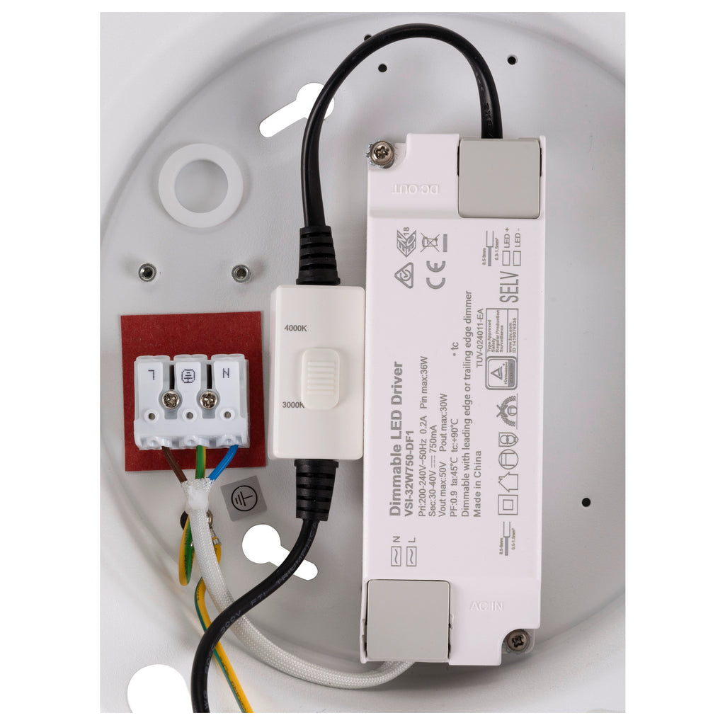 PANEL 60, luminária de parede, redonda, PHASE, 3000/4000K, 29 W, 90°, branco
