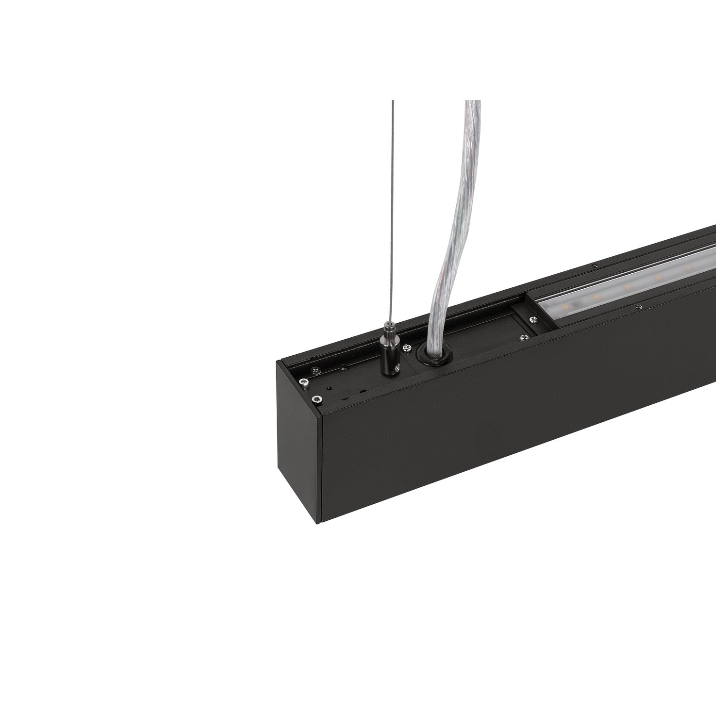 GLENOS® PRO, Candeeiro suspenso, 1.2m, DALI, UGR16, Comprimento suspenso 210 cm, 3000K, 75°, Preto