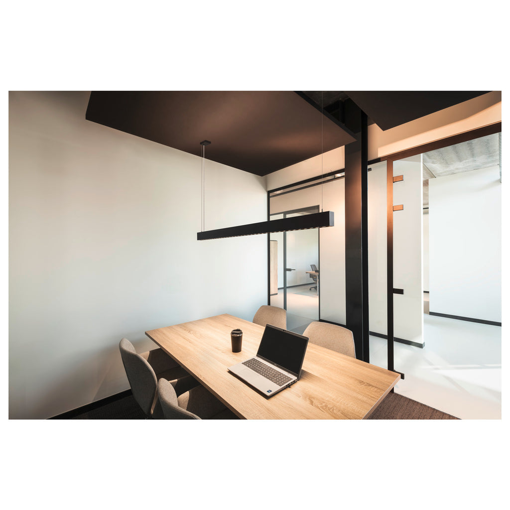 GLENOS® PRO, Candeeiro suspenso, 1.5m, DALI, UGR16, Comprimento suspenso 210 cm, 3000K, 75°, Preto