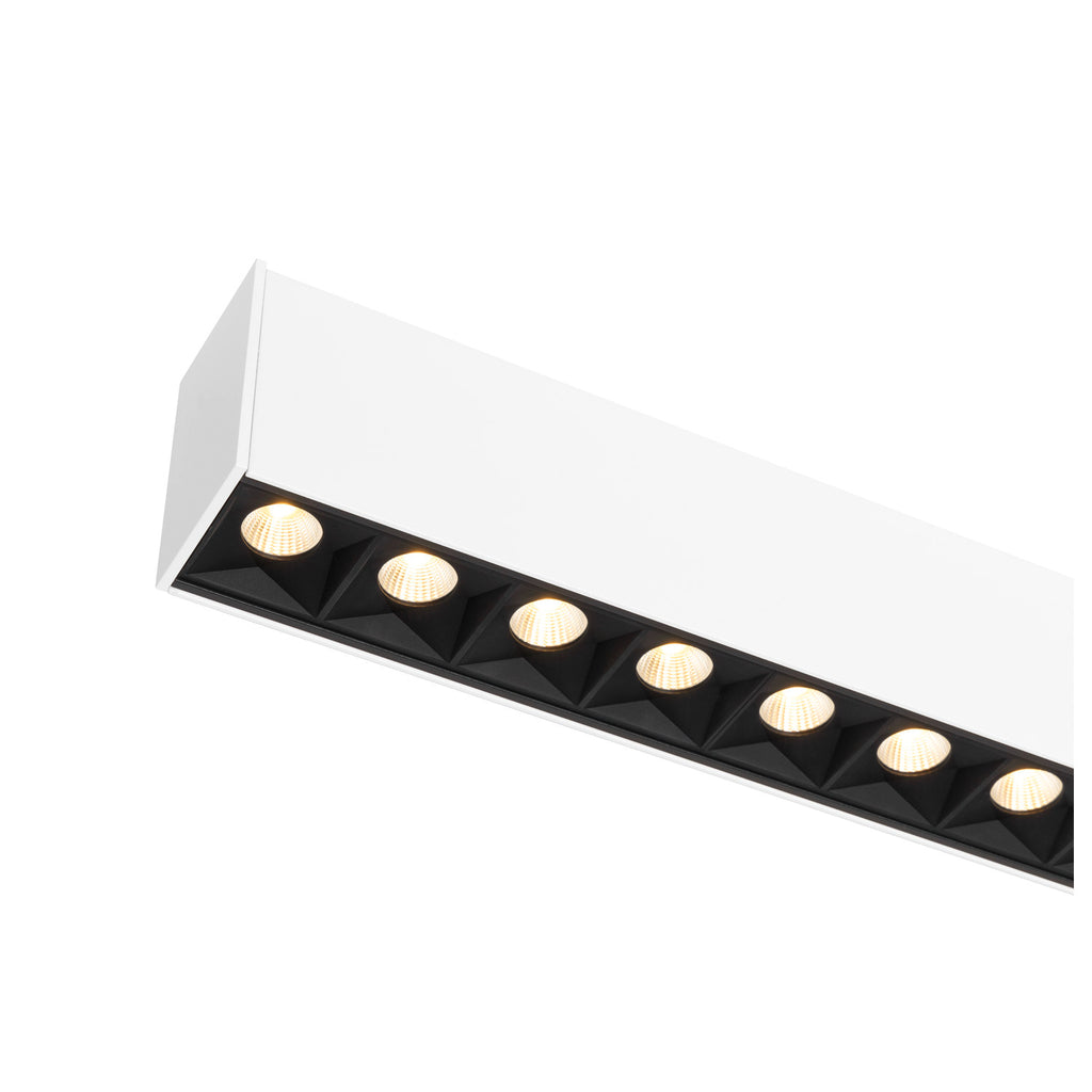 GLENOS® PRO, luminária de parede, 1.2m, DALI, UGR19, 3000K, 30 W, 75°, branco / preto