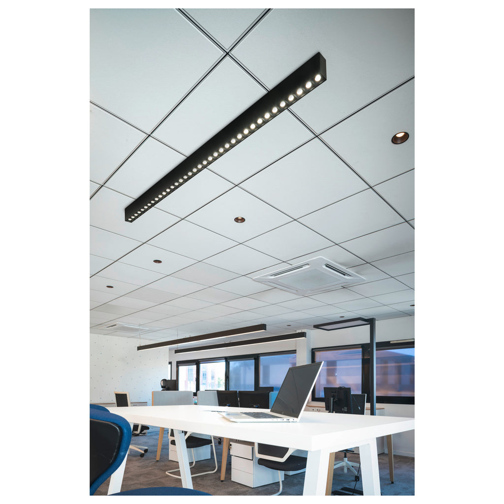 GLENOS® PRO, luminária de parede, 1.2m, DALI, UGR19, 4000K, 30 W, 75°, preto