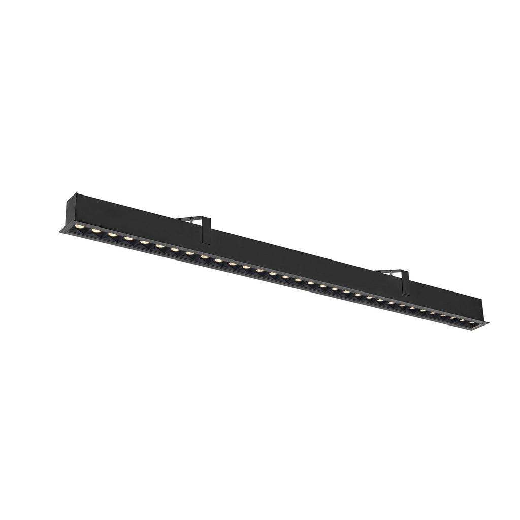 GLENOS® PRO, luminária de teto embutida, 1.2m, DALI, UGR19, 3000K, 75°, IP20, preto