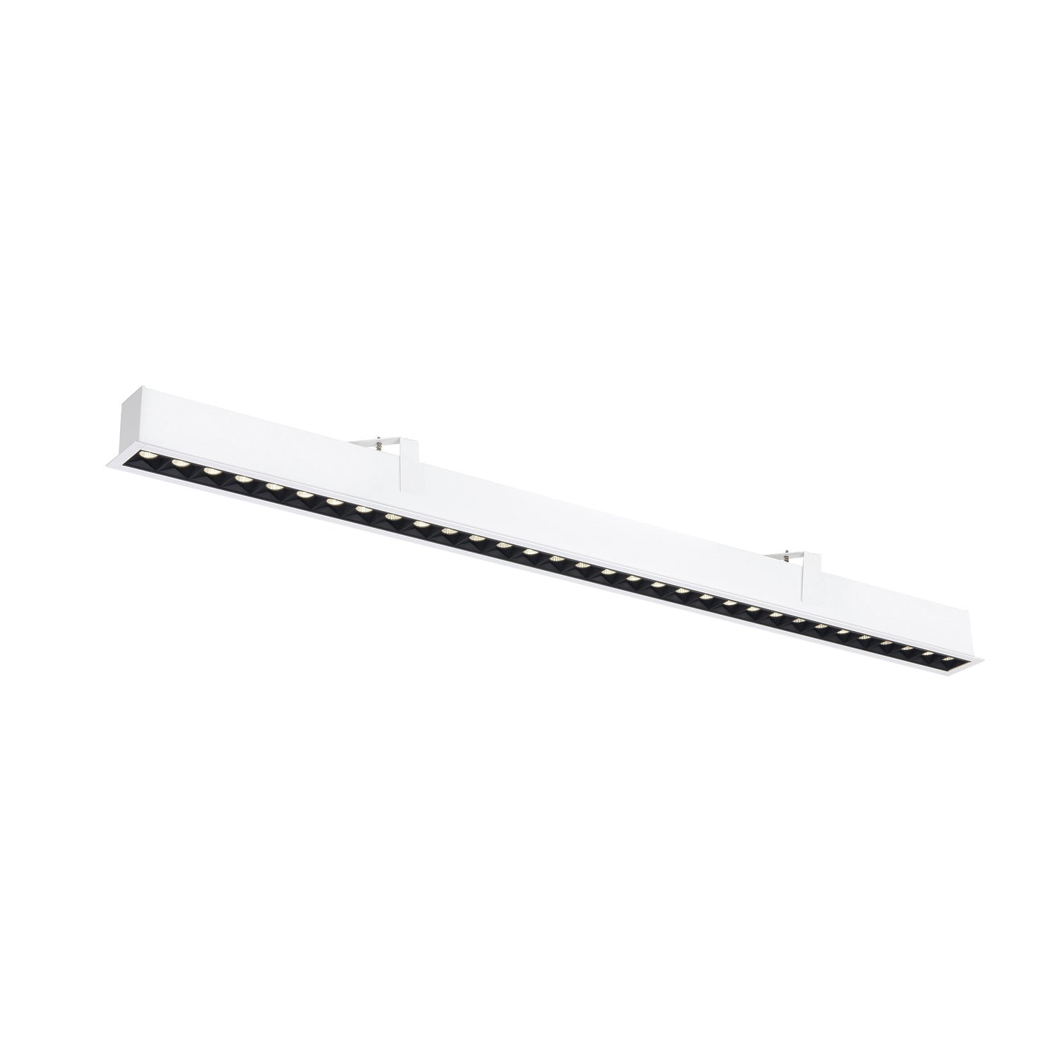 GLENOS® PRO, luminária de teto embutida, 1.2m, DALI, UGR19, 4000K, 75°, IP20, branco / preto
