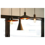 LALU® SET, Candeeiro suspenso, Base E27, PLATE 33, comprimento pendente 200 cm, Lâmpadas incluídas, preto