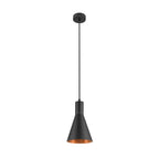LALU® SET, Candeeiro suspenso, Base E27, CONE 15, Comprimento pendente 200 cm, Lâmpadas incluídas, preto