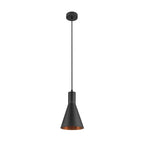 LALU® SET, Candeeiro suspenso, Base E27, CONE 15, Comprimento pendente 200 cm, Lâmpadas incluídas, preto
