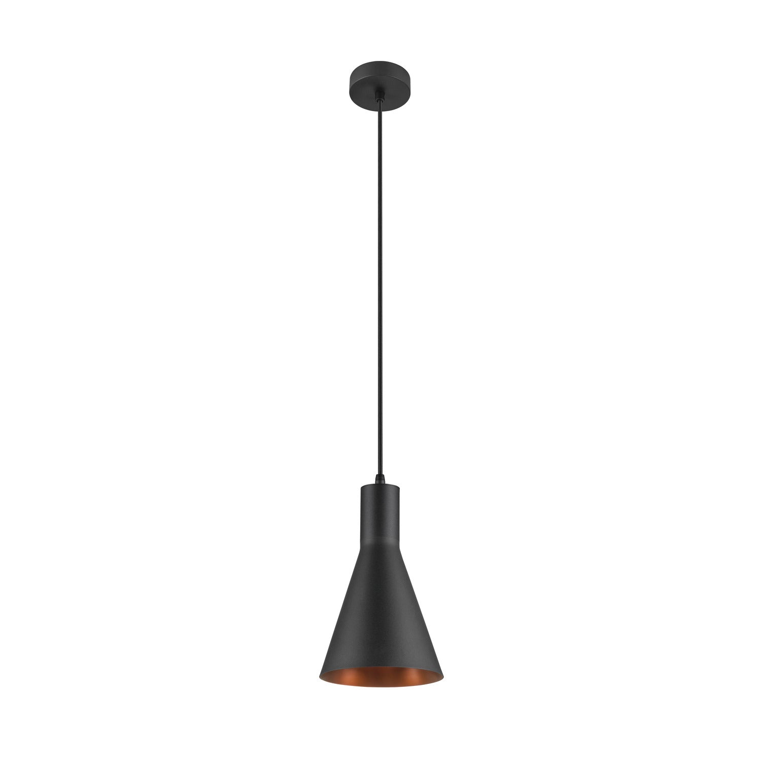 LALU® SET, Candeeiro suspenso, Base E27, CONE 15, Comprimento pendente 200 cm, Lâmpadas incluídas, preto