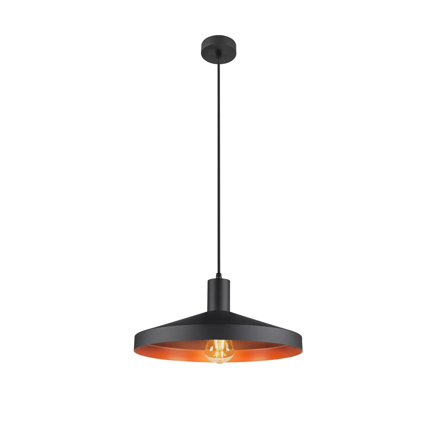 LALU® SET, Candeeiro suspenso, Base E27, TETRA 36, Comprimento suspenso 200 cm, Lâmpadas incluídas, preto